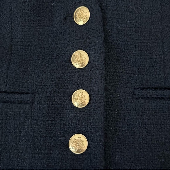 J. Crew 2023 Navy V-neck Lady Jacket in Maritime Tweed Size 00 - Picture 6 of 12